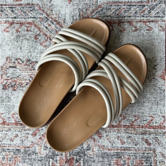 Stylish Cream Slide Sandals - Picture 2 of 6